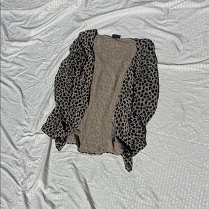 Leopard Print Open Cardigan